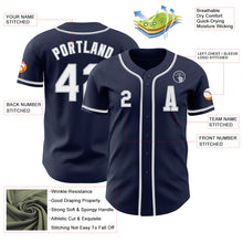 Load image into Gallery viewer, Custom Navy White-Gray Authentic Baseball Jersey
