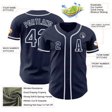 Load image into Gallery viewer, Custom Navy White-Gray Authentic Baseball Jersey
