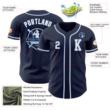 Load image into Gallery viewer, Custom Navy White-Light Blue Authentic Baseball Jersey
