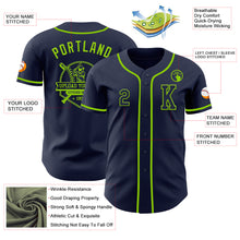 Laden Sie das Bild in den Galerie-Viewer, Custom Navy Neon Green Authentic Baseball Jersey
