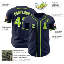 Laden Sie das Bild in den Galerie-Viewer, Custom Navy Neon Green-White Authentic Baseball Jersey
