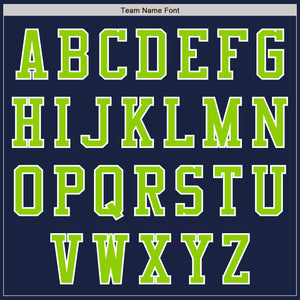 Custom Navy Neon Green-White Authentic Baseball Jersey