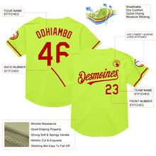 Загрузить изображение в средство просмотра галереи, Custom Neon Green Red Mesh Authentic Throwback Baseball Jersey
