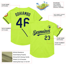 Загрузить изображение в средство просмотра галереи, Custom Neon Green Navy Mesh Authentic Throwback Baseball Jersey
