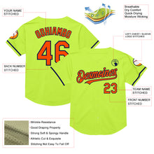 Загрузить изображение в средство просмотра галереи, Custom Neon Green Orange-Navy Mesh Authentic Throwback Baseball Jersey
