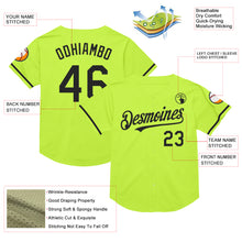 Загрузить изображение в средство просмотра галереи, Custom Neon Green Black Mesh Authentic Throwback Baseball Jersey
