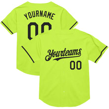 Загрузить изображение в средство просмотра галереи, Custom Neon Green Black Mesh Authentic Throwback Baseball Jersey
