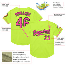 Charger l&#39;image dans la galerie, Custom Neon Green Pink-Black Mesh Authentic Throwback Baseball Jersey
