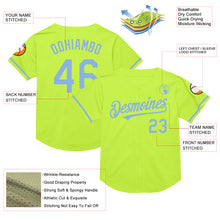 Загрузить изображение в средство просмотра галереи, Custom Neon Green Light Blue Mesh Authentic Throwback Baseball Jersey
