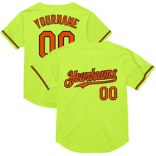 Загрузить изображение в средство просмотра галереи, Custom Neon Green Orange-Black Mesh Authentic Throwback Baseball Jersey
