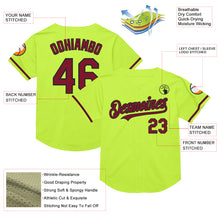 Загрузить изображение в средство просмотра галереи, Custom Neon Green Crimson-Black Mesh Authentic Throwback Baseball Jersey
