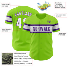 Загрузить изображение в средство просмотра галереи, Custom Neon Green White-Purple Authentic Baseball Jersey
