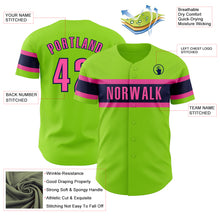 Загрузить изображение в средство просмотра галереи, Custom Neon Green Pink-Navy Authentic Baseball Jersey
