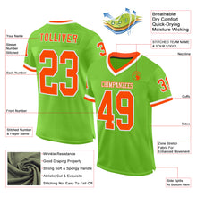 Загрузить изображение в средство просмотра галереи, Custom Neon Green Orange-White Mesh Authentic Throwback Football Jersey
