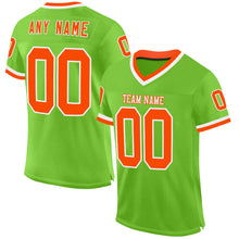 Загрузить изображение в средство просмотра галереи, Custom Neon Green Orange-White Mesh Authentic Throwback Football Jersey
