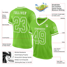 Загрузить изображение в средство просмотра галереи, Custom Neon Green White Mesh Authentic Throwback Football Jersey
