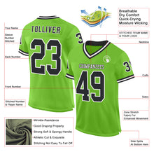 Загрузить изображение в средство просмотра галереи, Custom Neon Green Black-White Mesh Authentic Throwback Football Jersey
