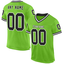 Загрузить изображение в средство просмотра галереи, Custom Neon Green Black-White Mesh Authentic Throwback Football Jersey
