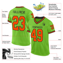 Загрузить изображение в средство просмотра галереи, Custom Neon Green Orange-Black Mesh Authentic Throwback Football Jersey
