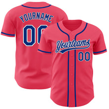 Загрузить изображение в средство просмотра галереи, Custom Neon Pink Royal-White Authentic Baseball Jersey
