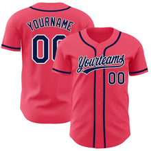 Загрузить изображение в средство просмотра галереи, Custom Neon Pink Navy-White Authentic Baseball Jersey
