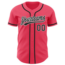 Load image into Gallery viewer, Custom Neon Pink Black-White Authentic Baseball Jersey
