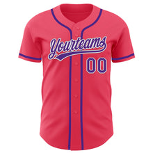 Загрузить изображение в средство просмотра галереи, Custom Neon Pink Purple-White Authentic Baseball Jersey
