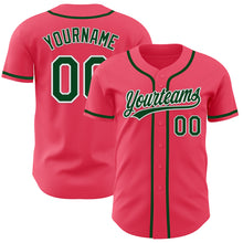 Загрузить изображение в средство просмотра галереи, Custom Neon Pink Green-White Authentic Baseball Jersey
