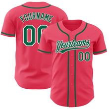 Загрузить изображение в средство просмотра галереи, Custom Neon Pink Kelly Green-White Authentic Baseball Jersey
