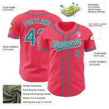 Загрузить изображение в средство просмотра галереи, Custom Neon Pink Teal-White Authentic Baseball Jersey
