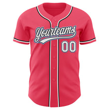 Загрузить изображение в средство просмотра галереи, Custom Neon Pink Black-Light Blue Authentic Baseball Jersey
