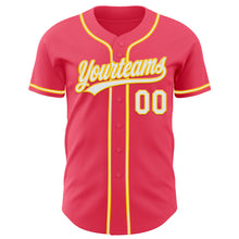 Charger l&#39;image dans la galerie, Custom Neon Pink White-Yellow Authentic Baseball Jersey
