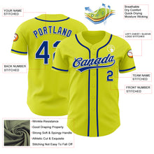 Charger l&#39;image dans la galerie, Custom Neon Yellow Royal-White Authentic Baseball Jersey
