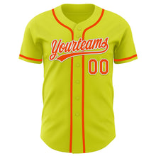 Charger l&#39;image dans la galerie, Custom Neon Yellow Orange-White Authentic Baseball Jersey
