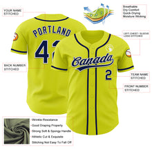 Charger l&#39;image dans la galerie, Custom Neon Yellow Navy-White Authentic Baseball Jersey
