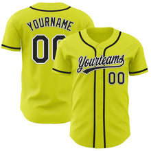 Загрузить изображение в средство просмотра галереи, Custom Neon Yellow Black-White Authentic Baseball Jersey
