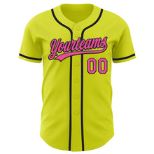 Загрузить изображение в средство просмотра галереи, Custom Neon Yellow Pink-Black Authentic Baseball Jersey
