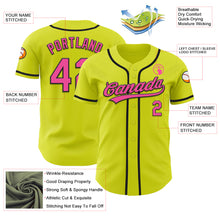 Загрузить изображение в средство просмотра галереи, Custom Neon Yellow Pink-Black Authentic Baseball Jersey
