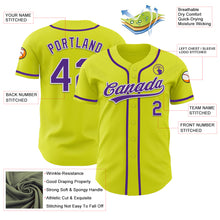 Charger l&#39;image dans la galerie, Custom Neon Yellow Purple-White Authentic Baseball Jersey
