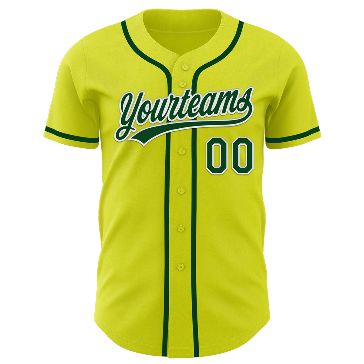 2024 Cheap Custom Neon Yellow Green-White Authentic Baseball Jersey ...