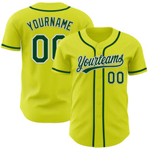 Загрузить изображение в средство просмотра галереи, Custom Neon Yellow Green-White Authentic Baseball Jersey
