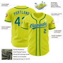 Load image into Gallery viewer, Custom Neon Yellow Kelly Green-White Authentic Baseball Jersey
