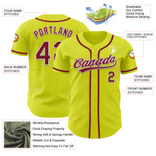 Charger l&#39;image dans la galerie, Custom Neon Yellow Crimson-White Authentic Baseball Jersey
