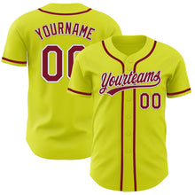 Charger l&#39;image dans la galerie, Custom Neon Yellow Crimson-White Authentic Baseball Jersey
