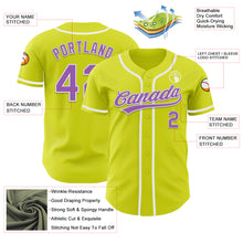 Charger l&#39;image dans la galerie, Custom Neon Yellow Medium Purple-White Authentic Baseball Jersey
