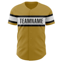 Charger l&#39;image dans la galerie, Custom Old Gold Black-White Authentic Baseball Jersey
