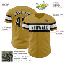 Charger l&#39;image dans la galerie, Custom Old Gold Black-White Authentic Baseball Jersey
