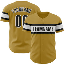 Charger l&#39;image dans la galerie, Custom Old Gold Black-White Authentic Baseball Jersey
