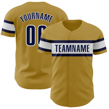 Charger l&#39;image dans la galerie, Custom Old Gold Navy-White Authentic Baseball Jersey
