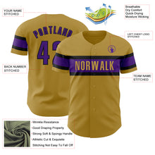 Charger l&#39;image dans la galerie, Custom Old Gold Purple-Black Authentic Baseball Jersey
